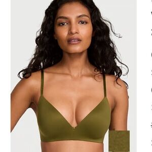 Victoria's Secret Love Cloud Olive Green Wireless Push-Up Bra